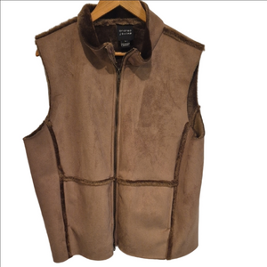 Andrew Jovine Women's Brown Faux Suede And Shearling Vest